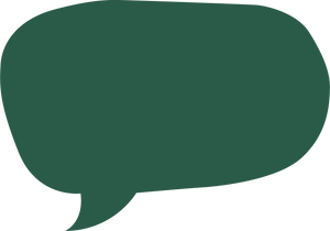 Grüne Sprechblase ohne Text auf transparentem Hintergrund
