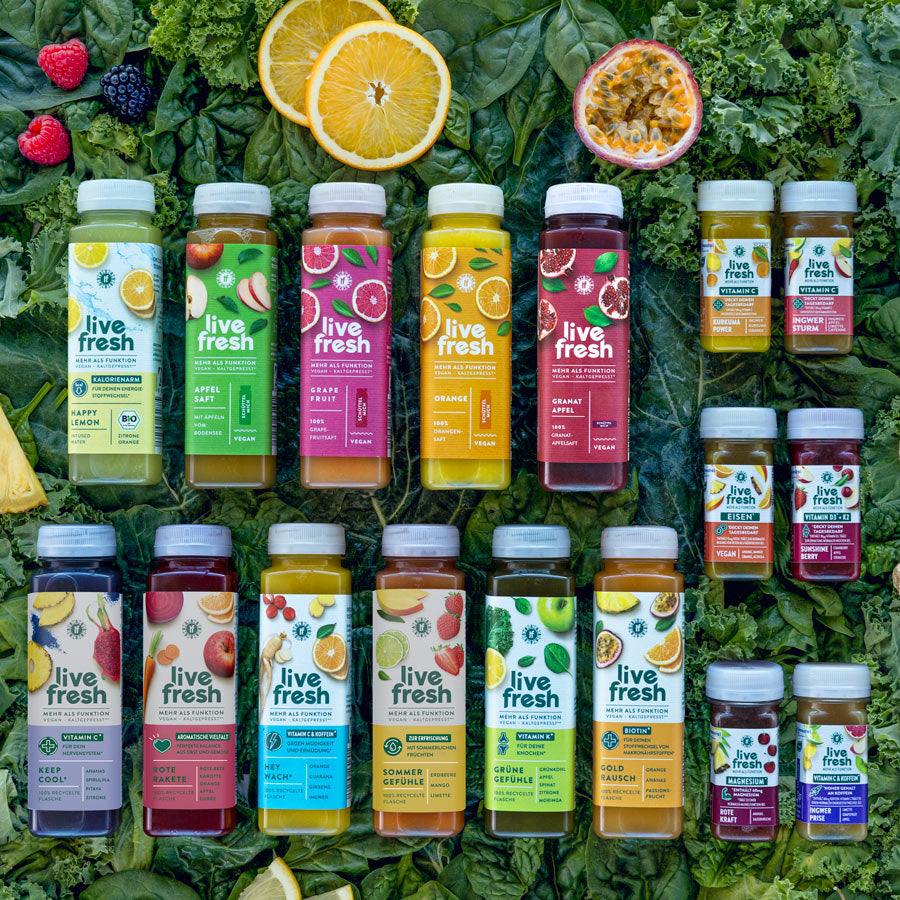 Probierpaket - Alle Säfte & Shots - LiveFresh
