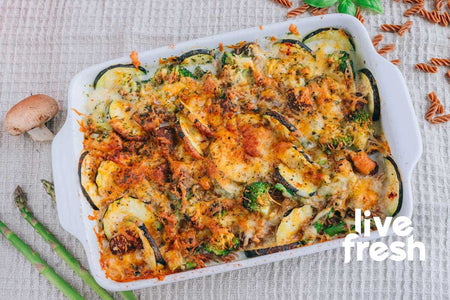 Gemüse Nudelauflauf mit LiveFresh Fusilli