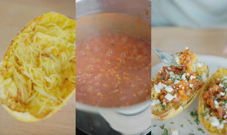 Veganer Spaghetti Kürbis mit Linsen-Bolo